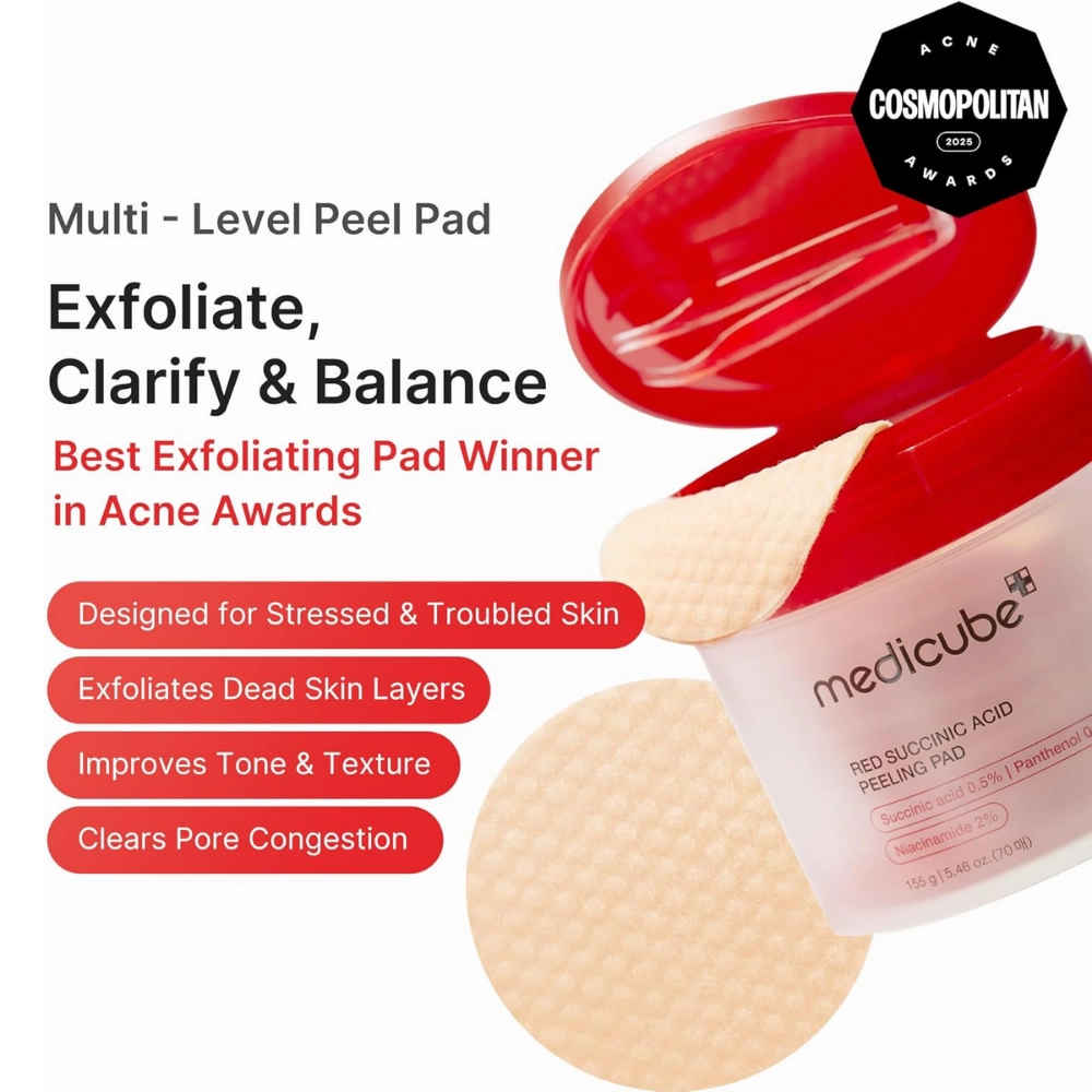 Red Succinic Acid Peeling Pad (70 бр.)