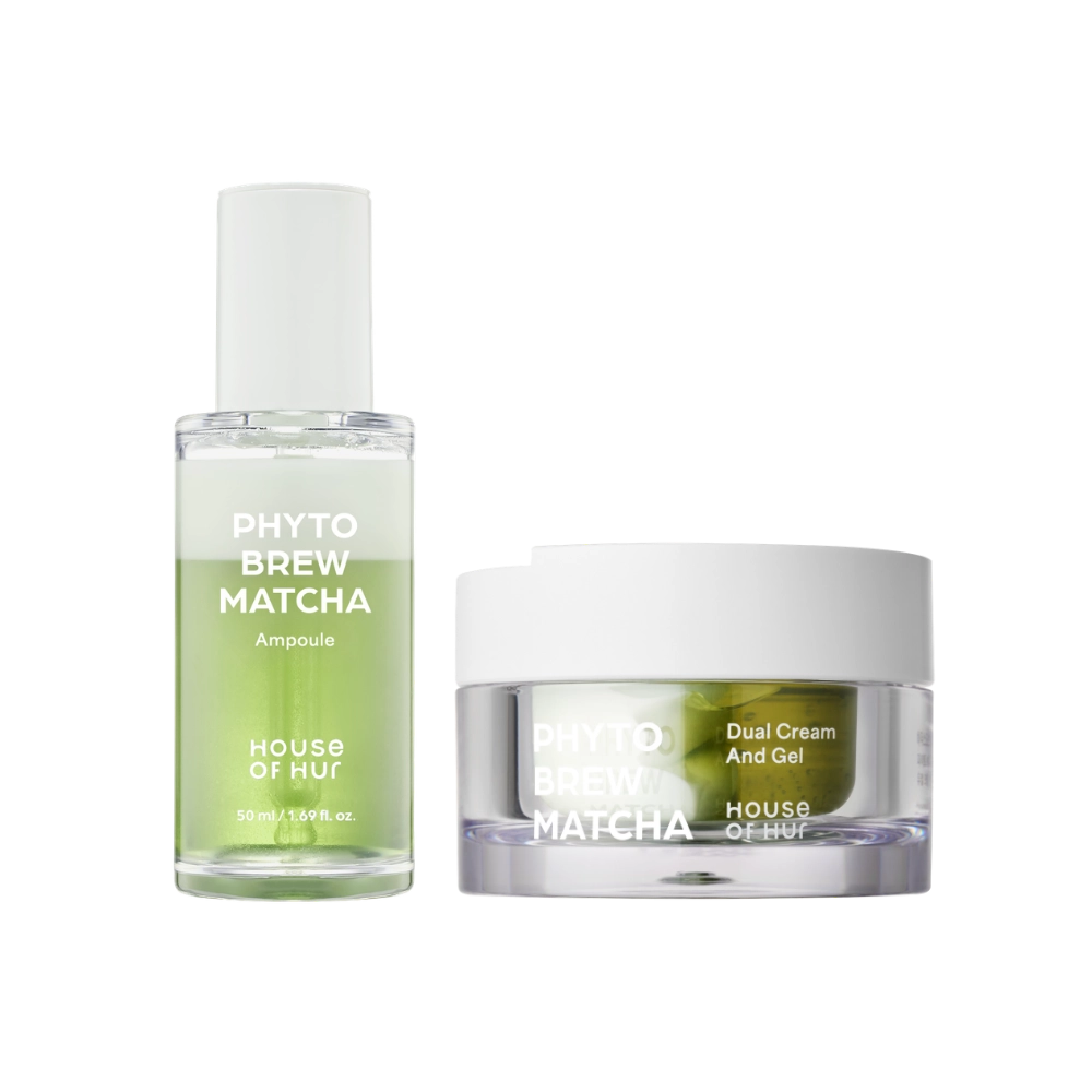 Phyto Brew Matcha Ampoule Face Serum & Dual Cream and Gel Face Cream Set