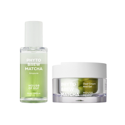 Phyto Brew Matcha Ampoule Face Serum & Dual Cream and Gel Face Cream Set