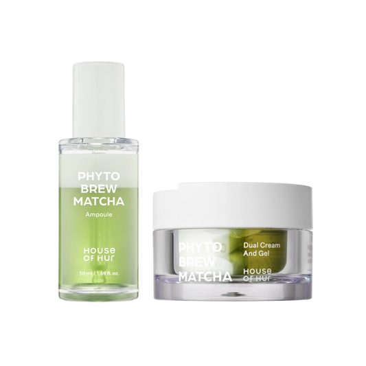 Phyto Brew Matcha Ampoule Face Serum & Dual Cream and Gel Face Cream Set
